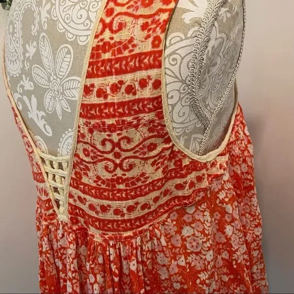 Free People Lucky Coin Festive Orange Small Tank Top - Picture 5 of 12